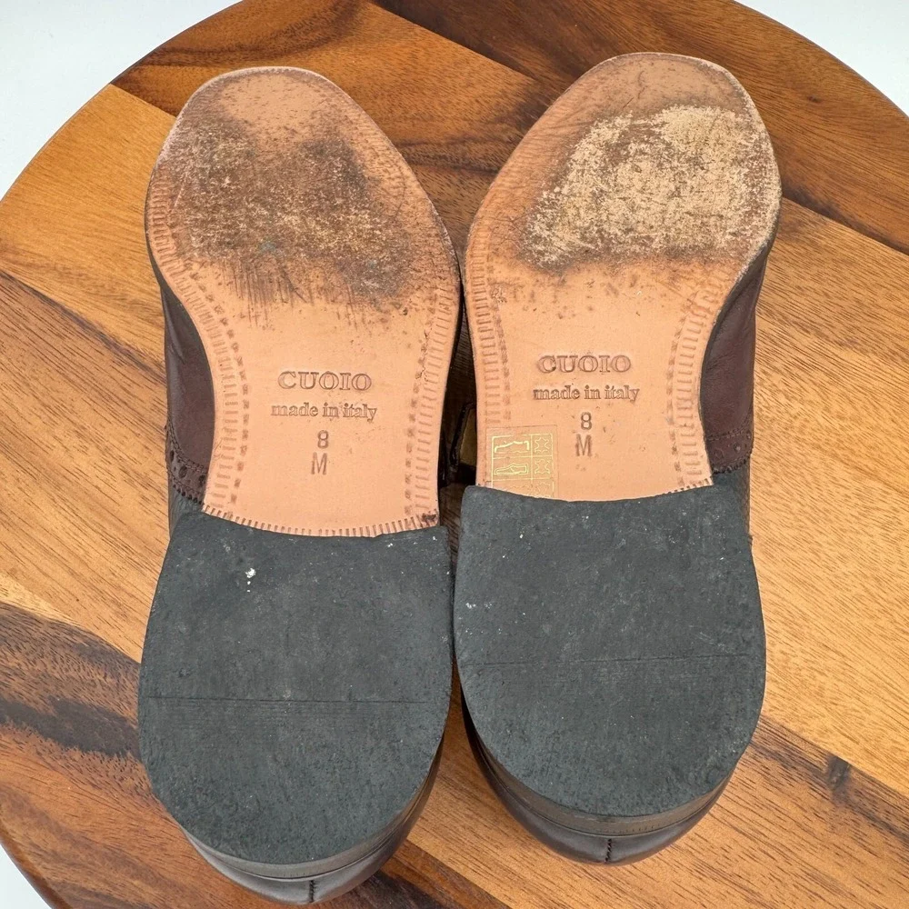 Paul‎ Fredrick Mens Sz 8 M Brown Two Tone Single Buckle Monk Strap Dress Shoes